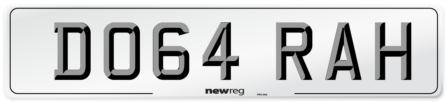 DO64 RAH Number Plate from New Reg